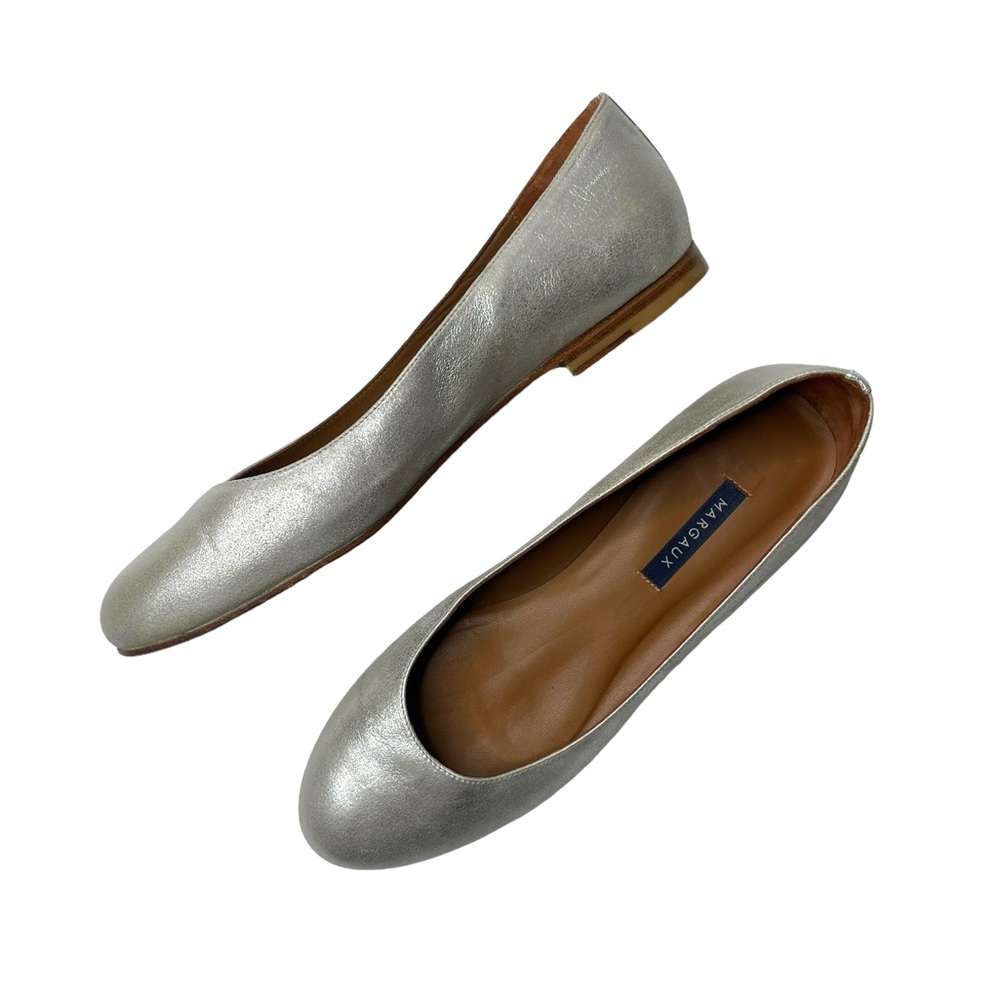 Margaux | The Classic Handmade Flat in Silver Leather 39.5